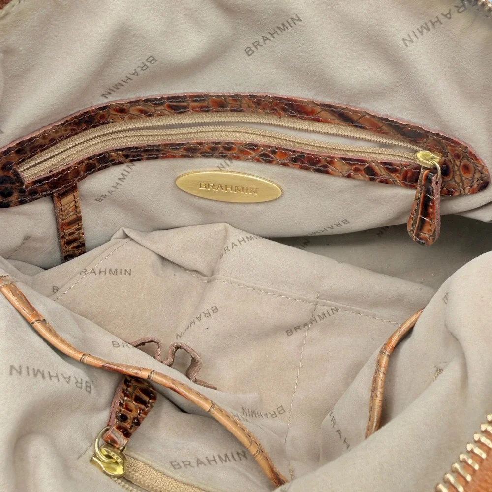 Brahmin croc embossed